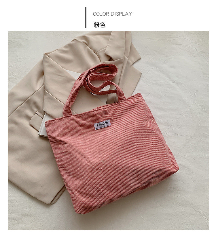 Everyday Ribbed Zip Tote in Pink