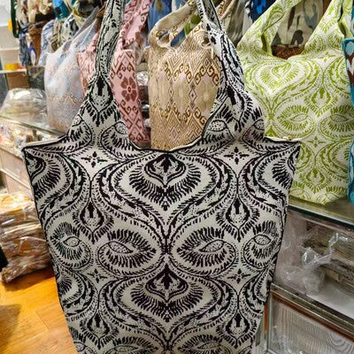 Monochrome Ikat Shoulder Tote — supplier reference image