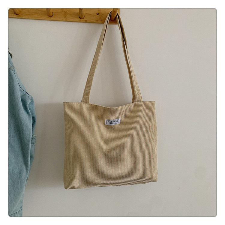 Everyday Ribbed Zip Tote in Off-white