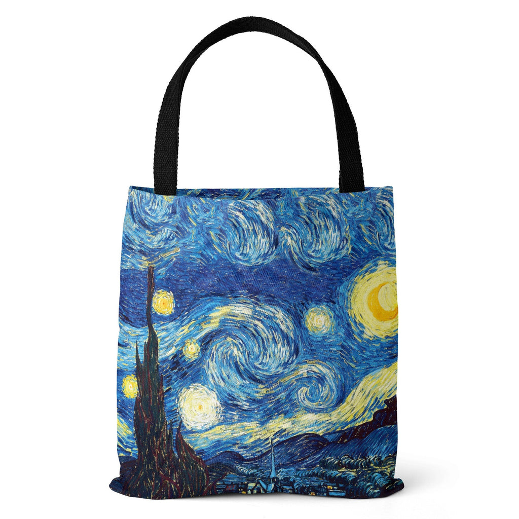 Starry Night Art Print Tote — front view on light background