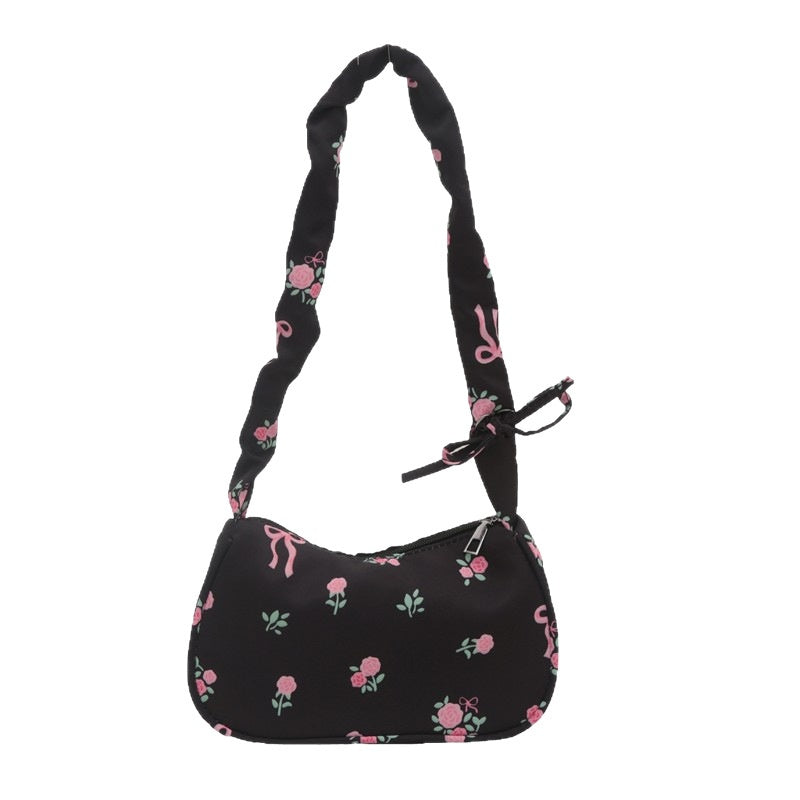 Petal Bow Shoulder Bag — front view on light background