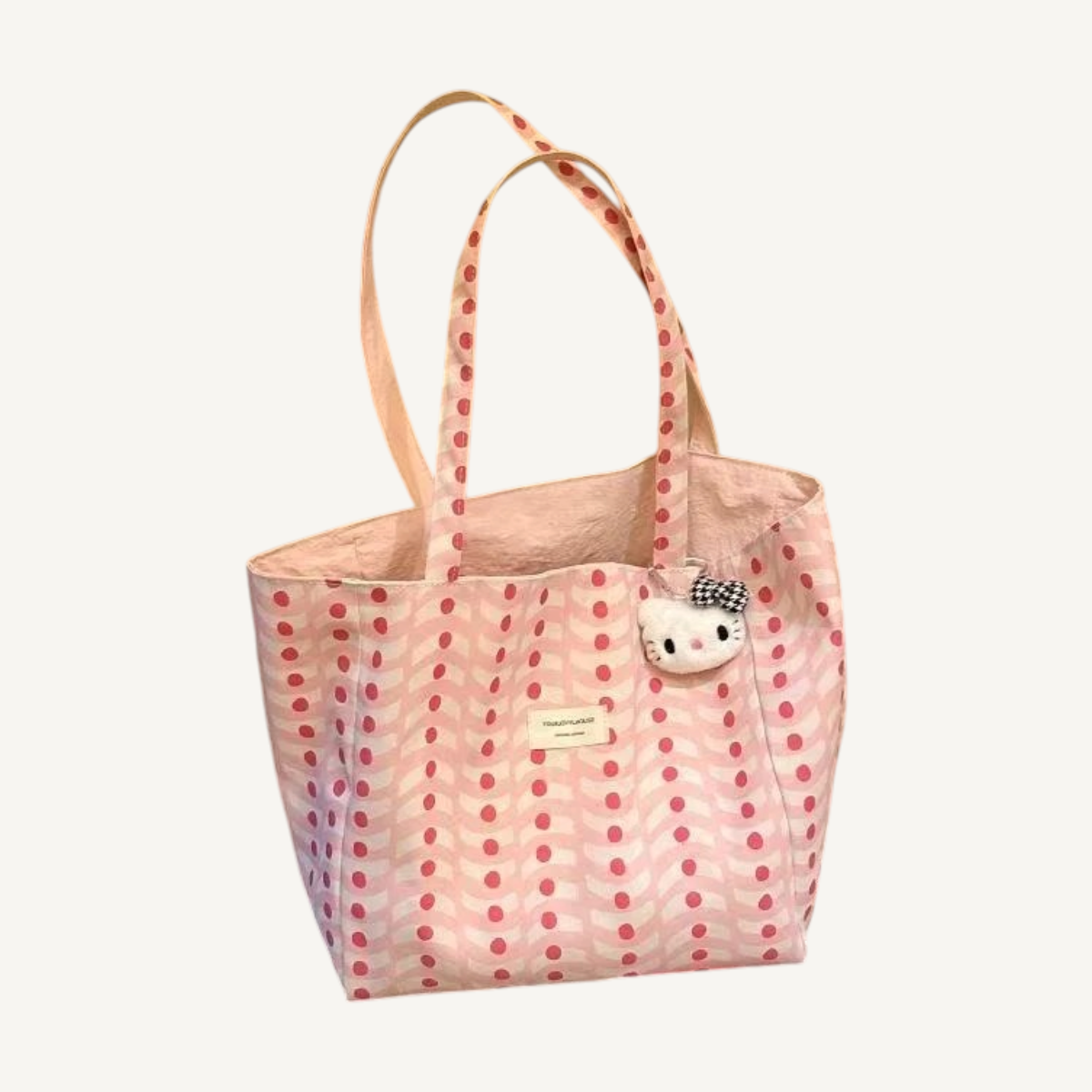 Pink Dot Everyday Tote — full product on light background