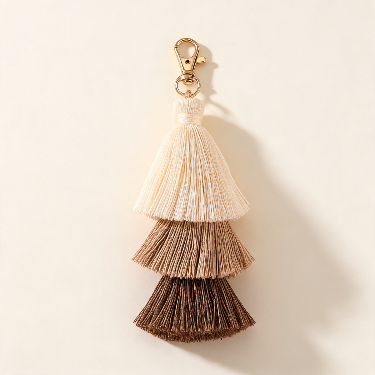 Three Tier Tassel Bag Charm — front product view | Mak&Malva gallery 1-3