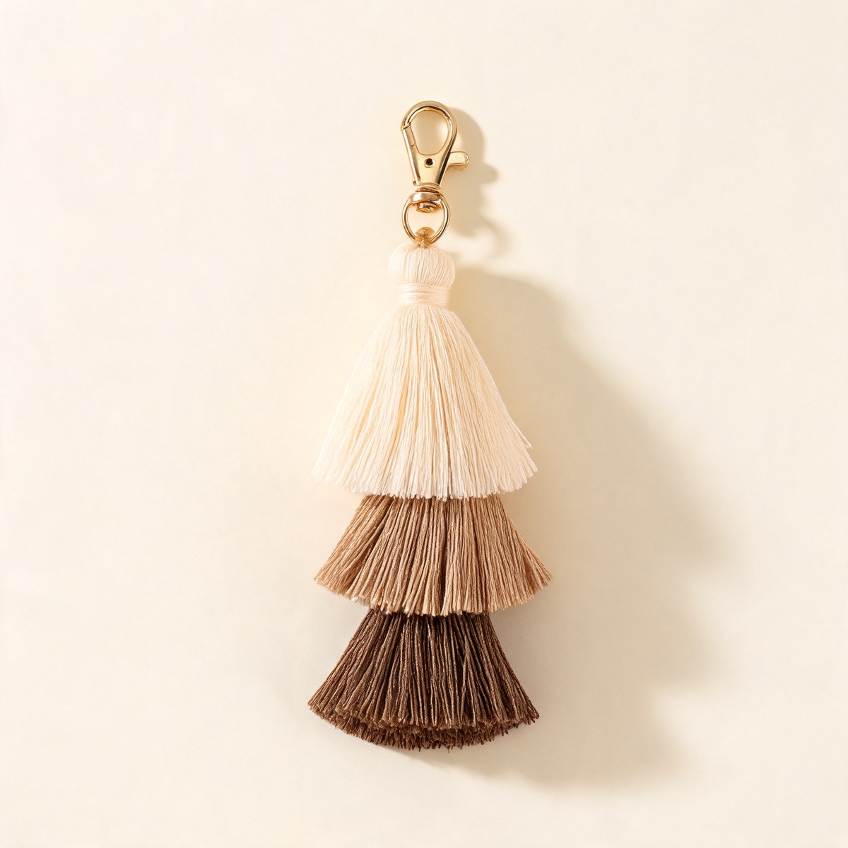 Three Tier Tassel Bag Charm — three-quarter product view | Mak&Malva gallery 1-3