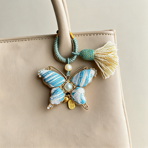 Brocade Butterfly Thread Tassel Charm — lifestyle styling | Mak&Malva gallery 1-3