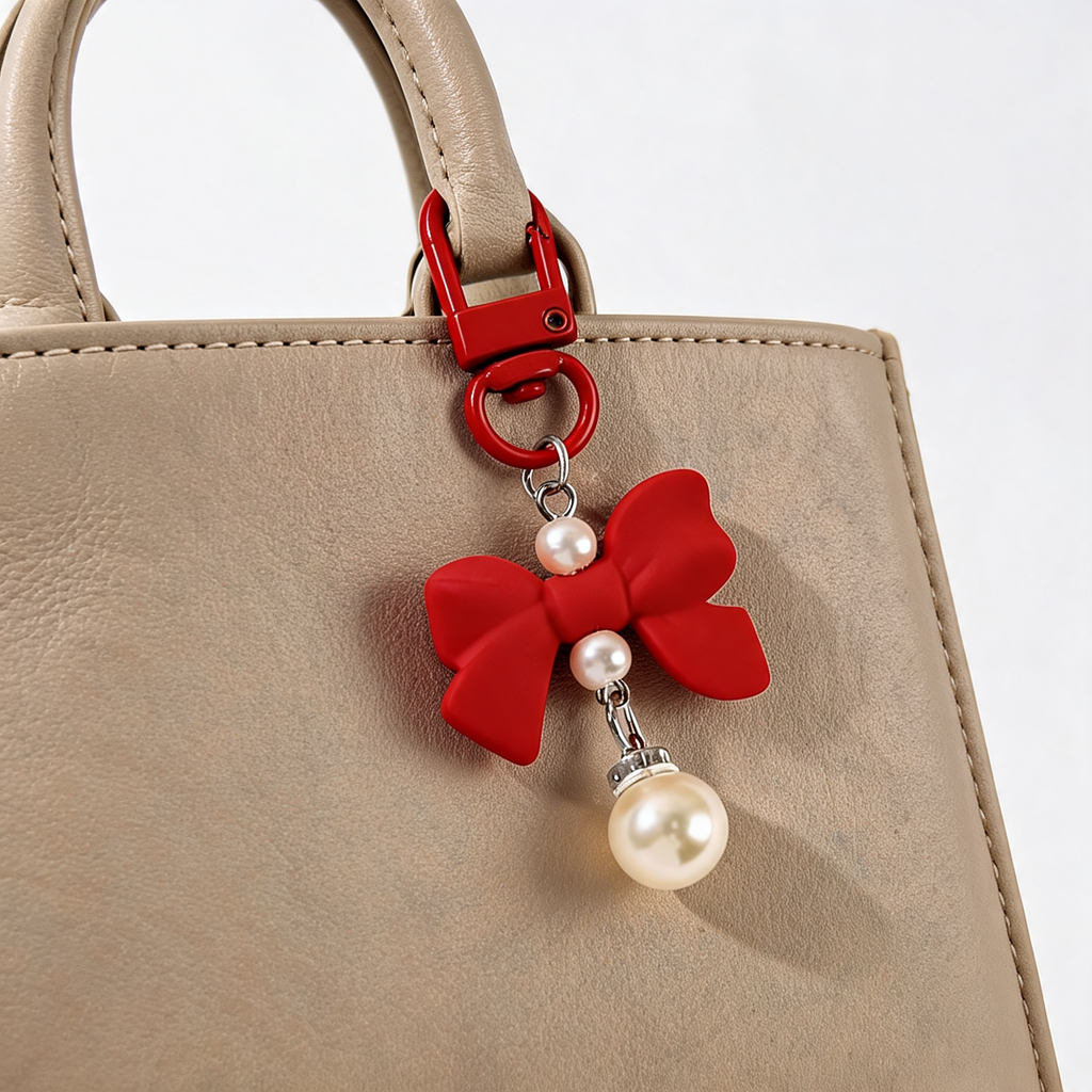 Pastel Bow And Pearl Look Charm — lifestyle styling | Mak&Malva gallery 1-3