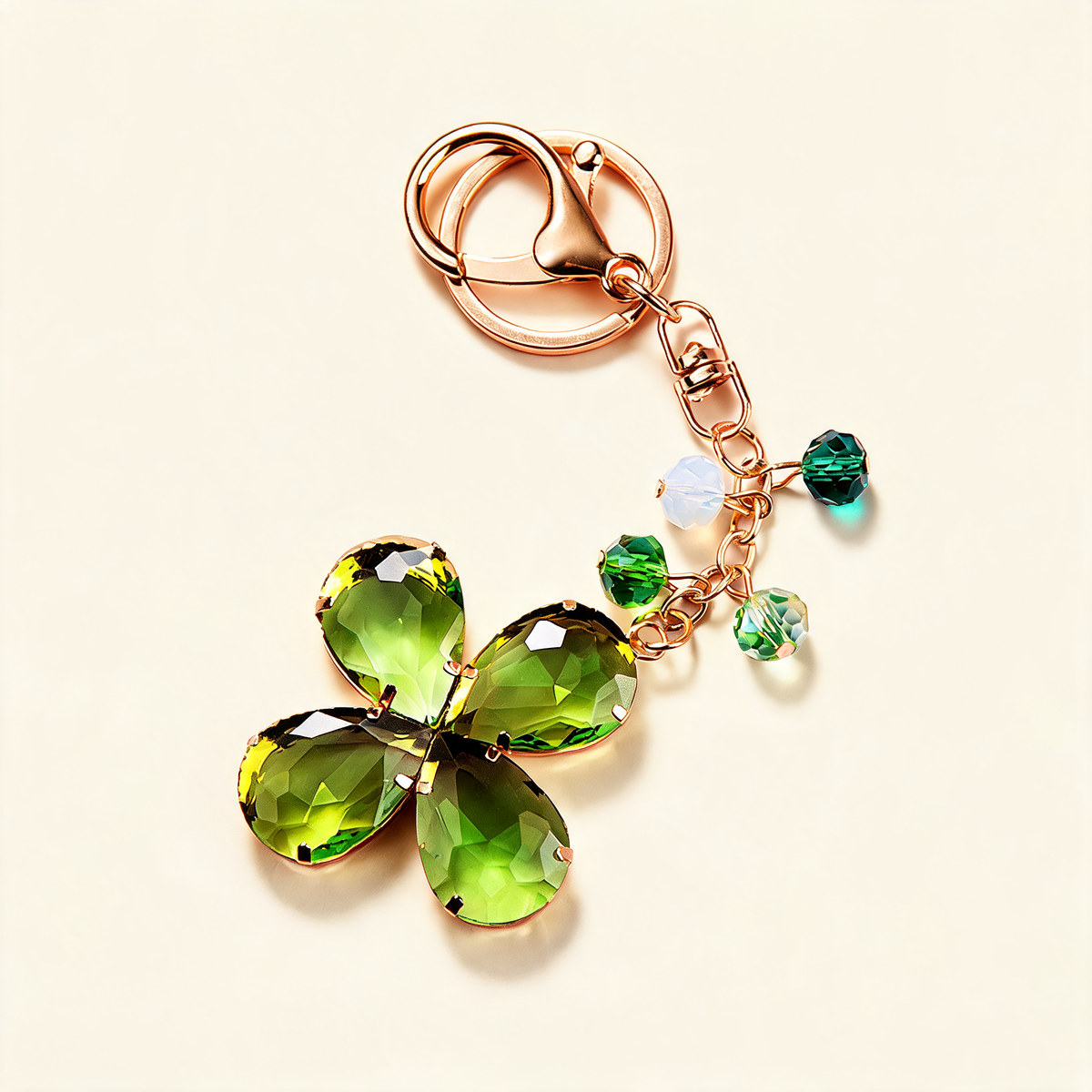 Faceted Clover Bag Charm — front product view | Mak&Malva gallery 1-3