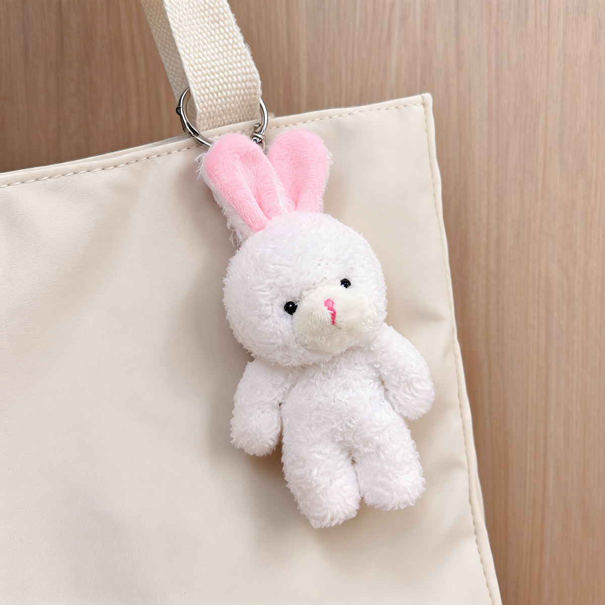 Blush Bunny Bag Charm — lifestyle styling | Mak&Malva gallery 1-3