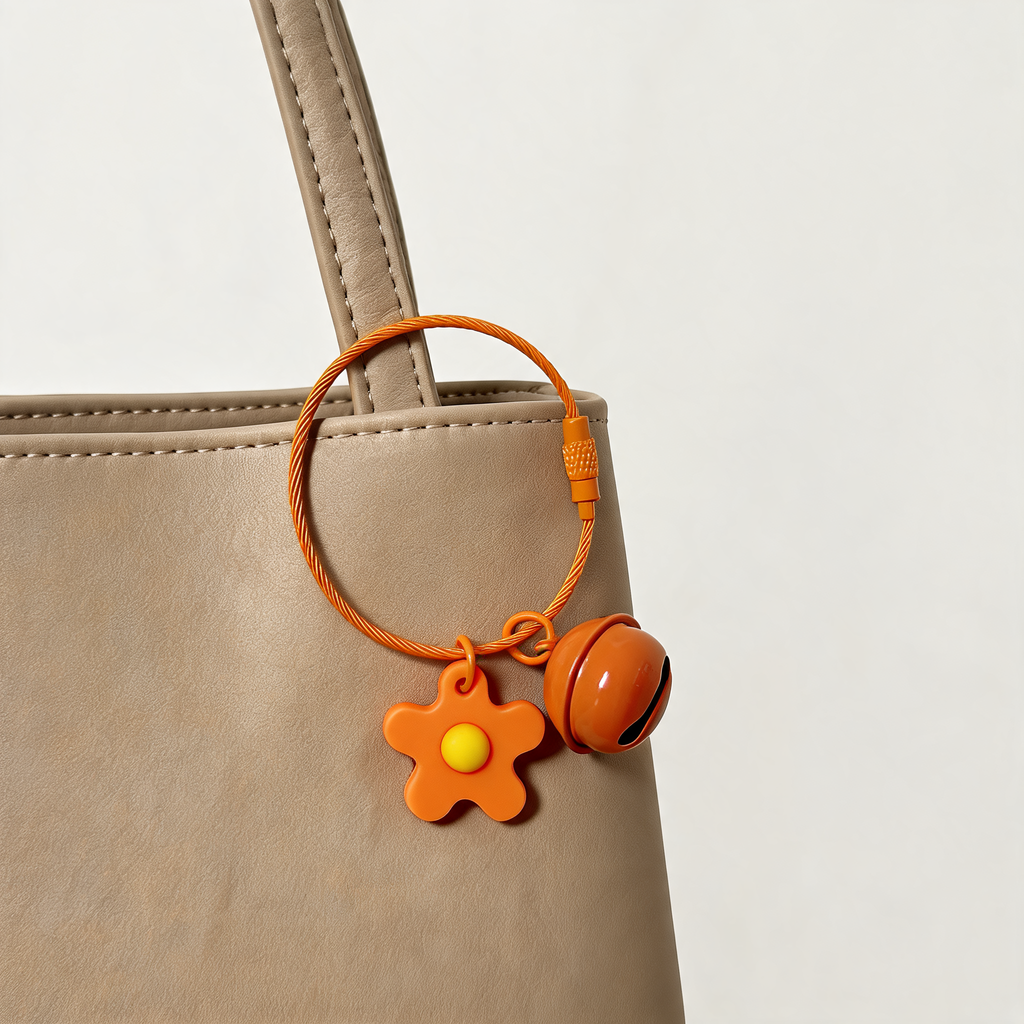 Little Flower Bell Bag Charm — lifestyle styling | Mak&Malva gallery 1-3
