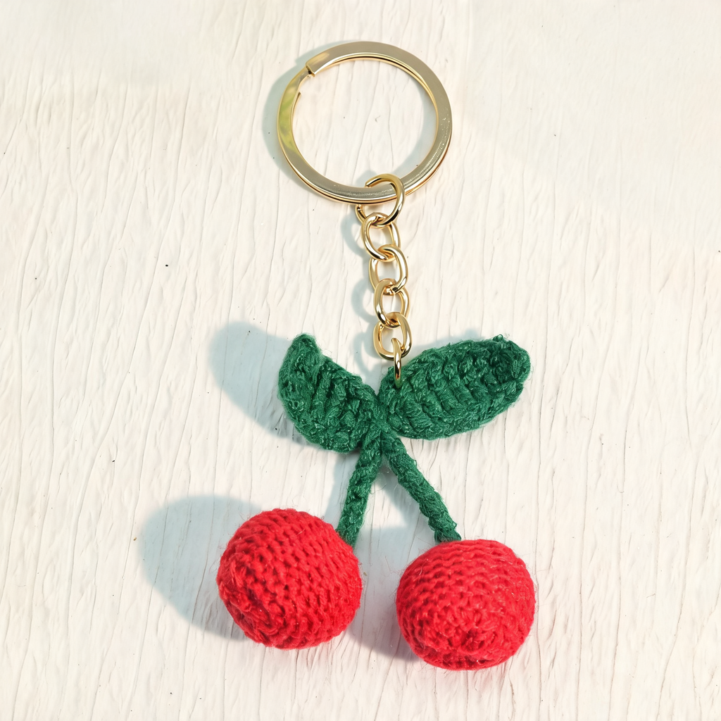 Crochet Berry Bag Charm — front product view | Mak&Malva gallery 1-3
