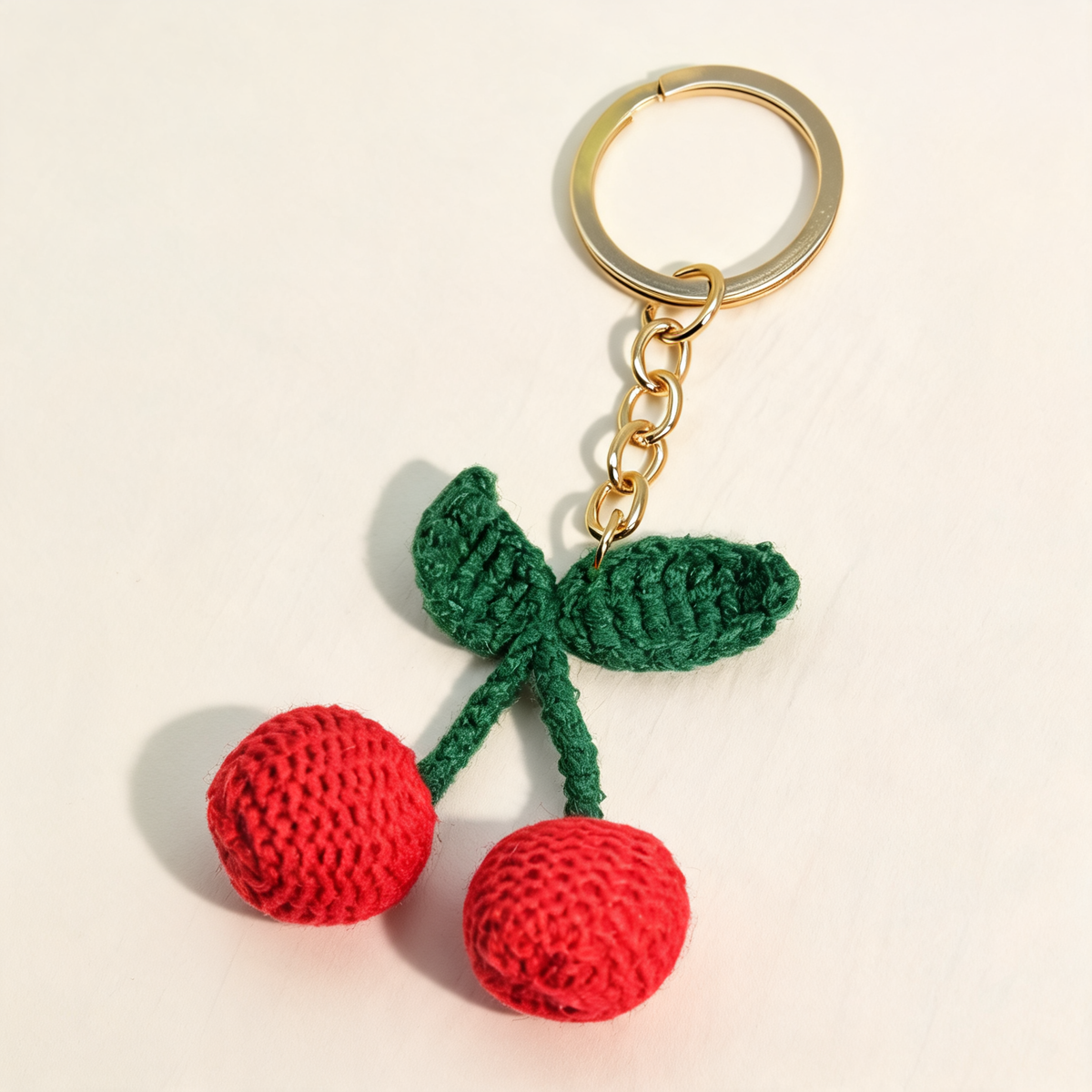 Crochet Berry Bag Charm — three-quarter product view | Mak&Malva gallery 1-3