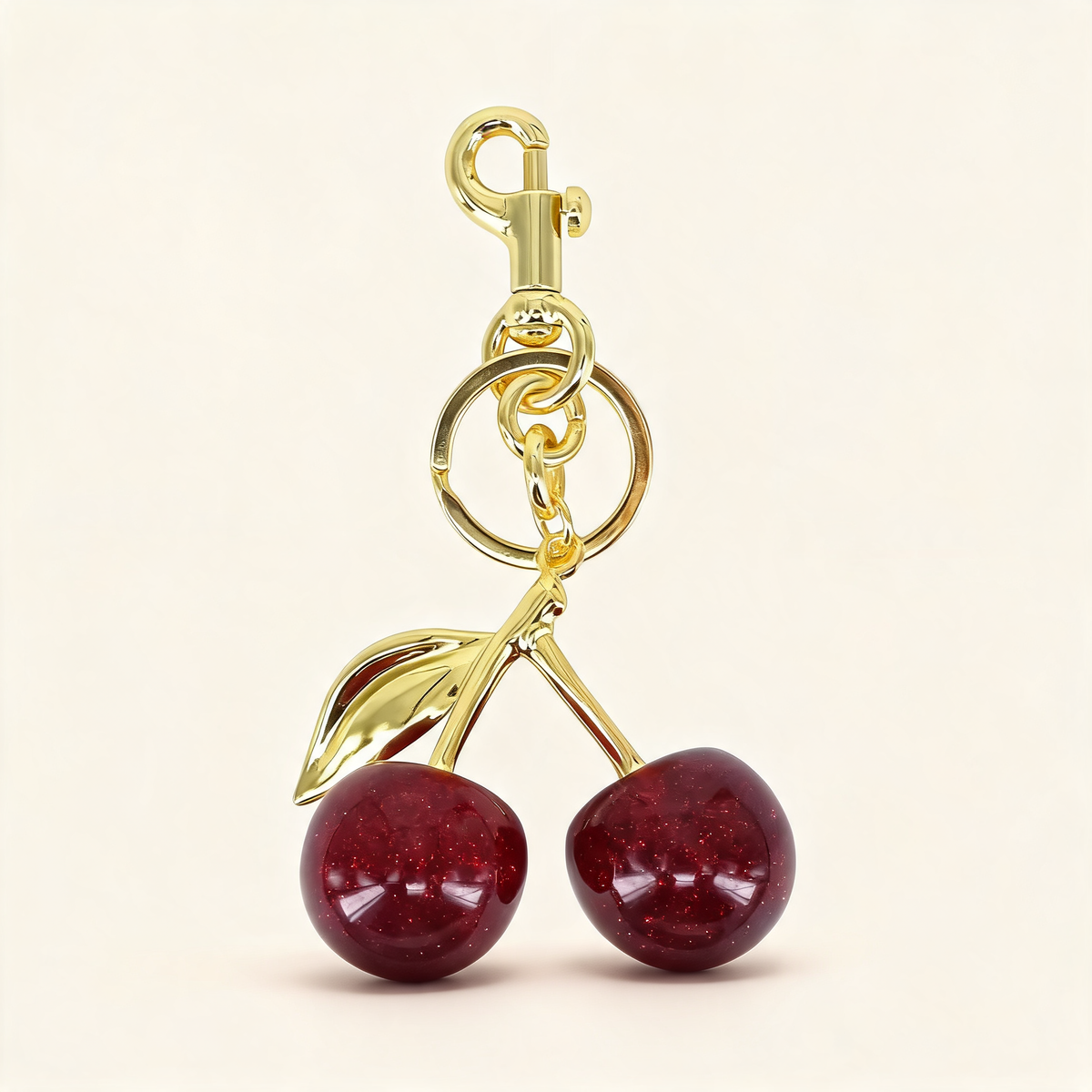 Glossy Cherry Bag Charm — front product view | Mak&Malva gallery 1-3