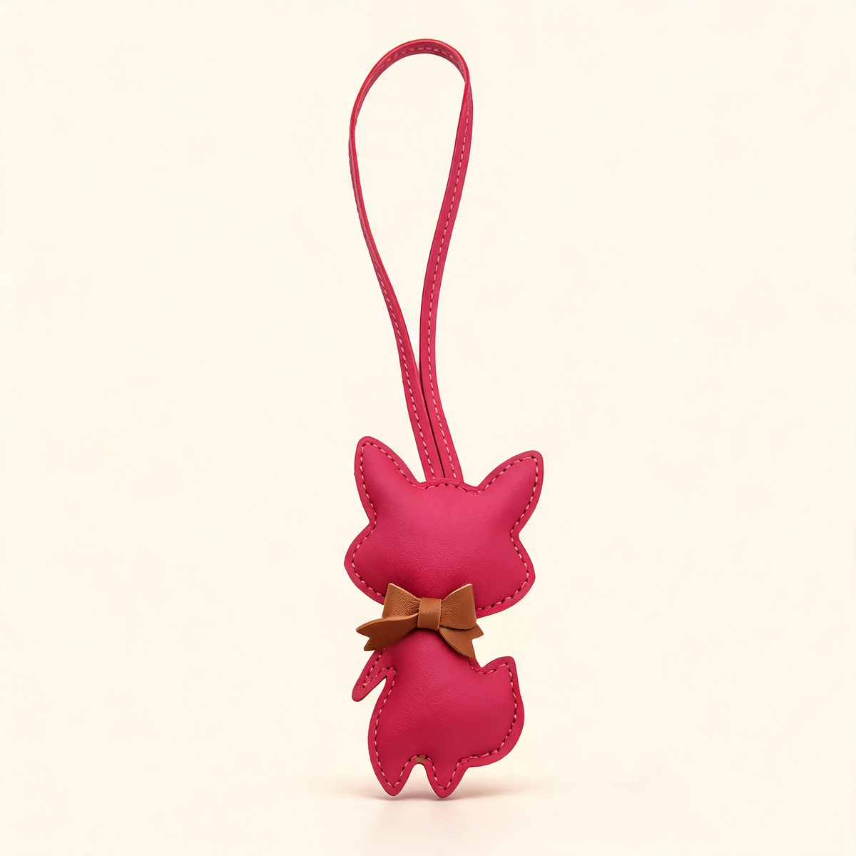 Little Fox Faux Leather Bag Charm — front product view | Mak&Malva gallery 1-3