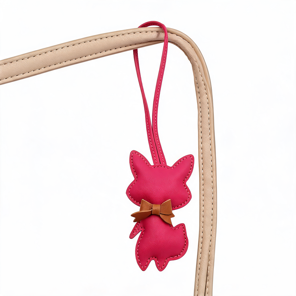 Little Fox Faux Leather Bag Charm — lifestyle styling | Mak&Malva gallery 1-3