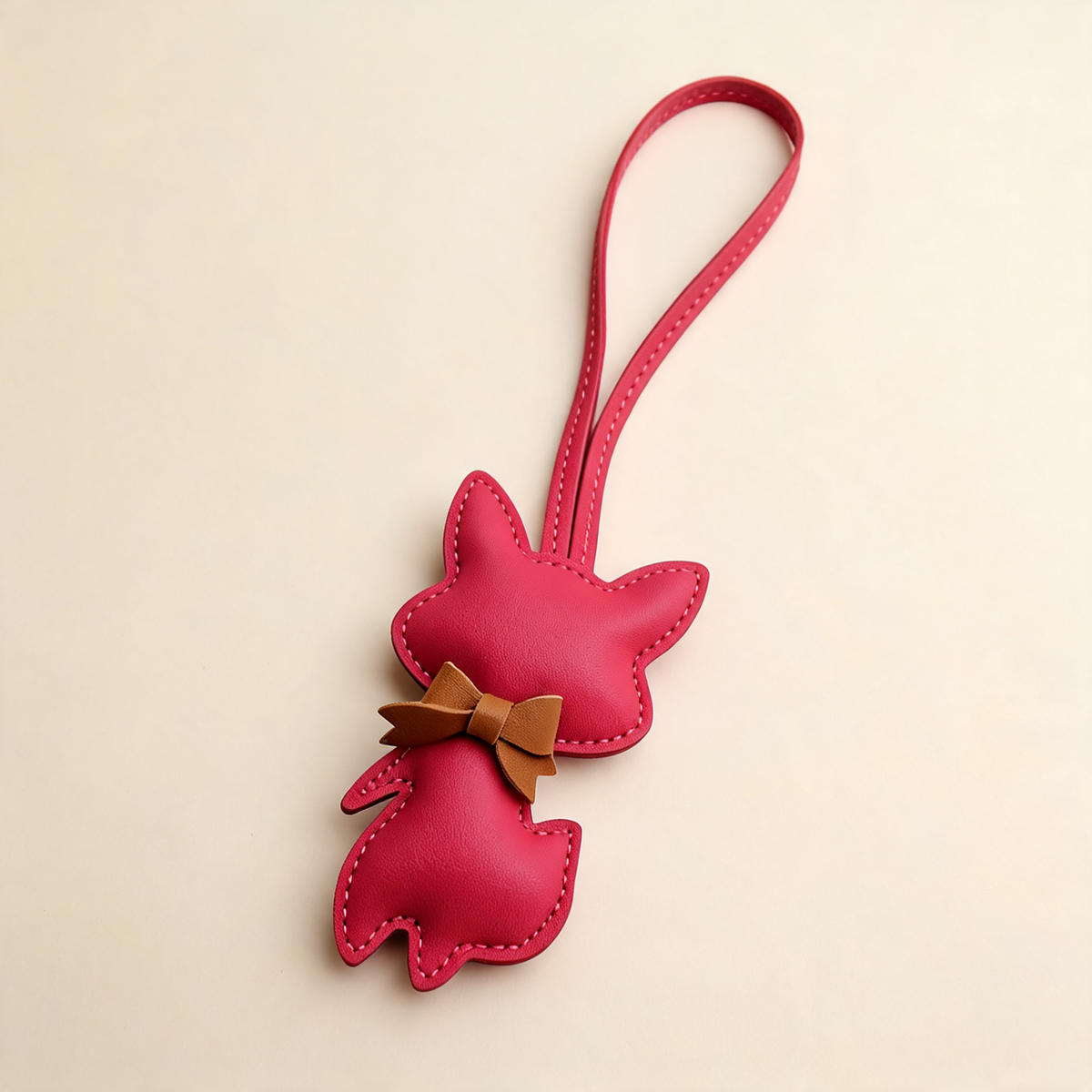 Little Fox Faux Leather Bag Charm — three-quarter product view | Mak&Malva gallery 1-3