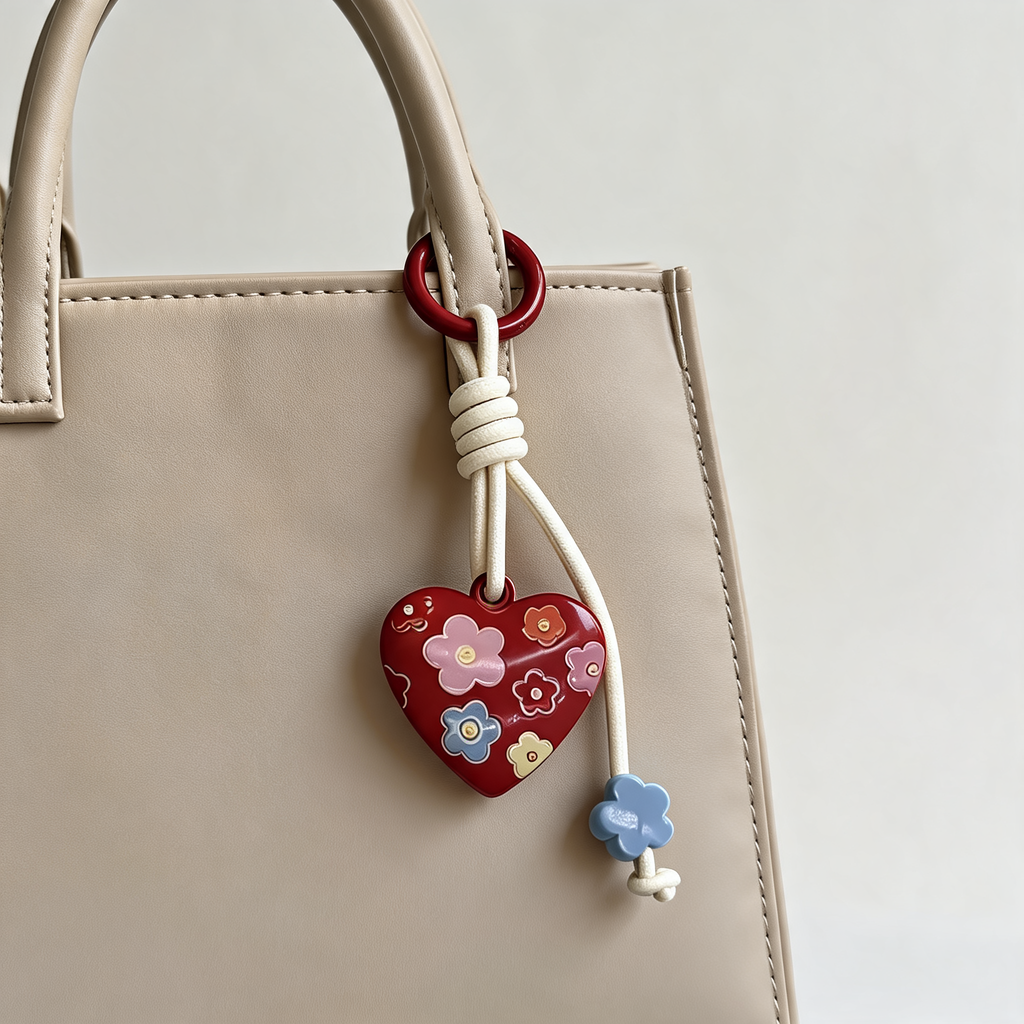 Braided Sweetheart Bag Charm — lifestyle styling | Mak&Malva gallery 1-3