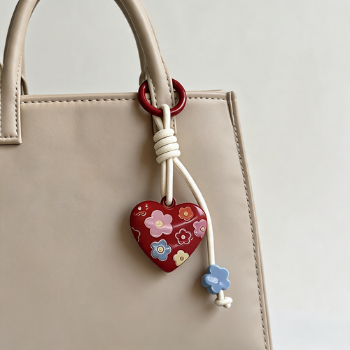 Braided Sweetheart Bag Charm — lifestyle styling | Mak&Malva gallery 1-3