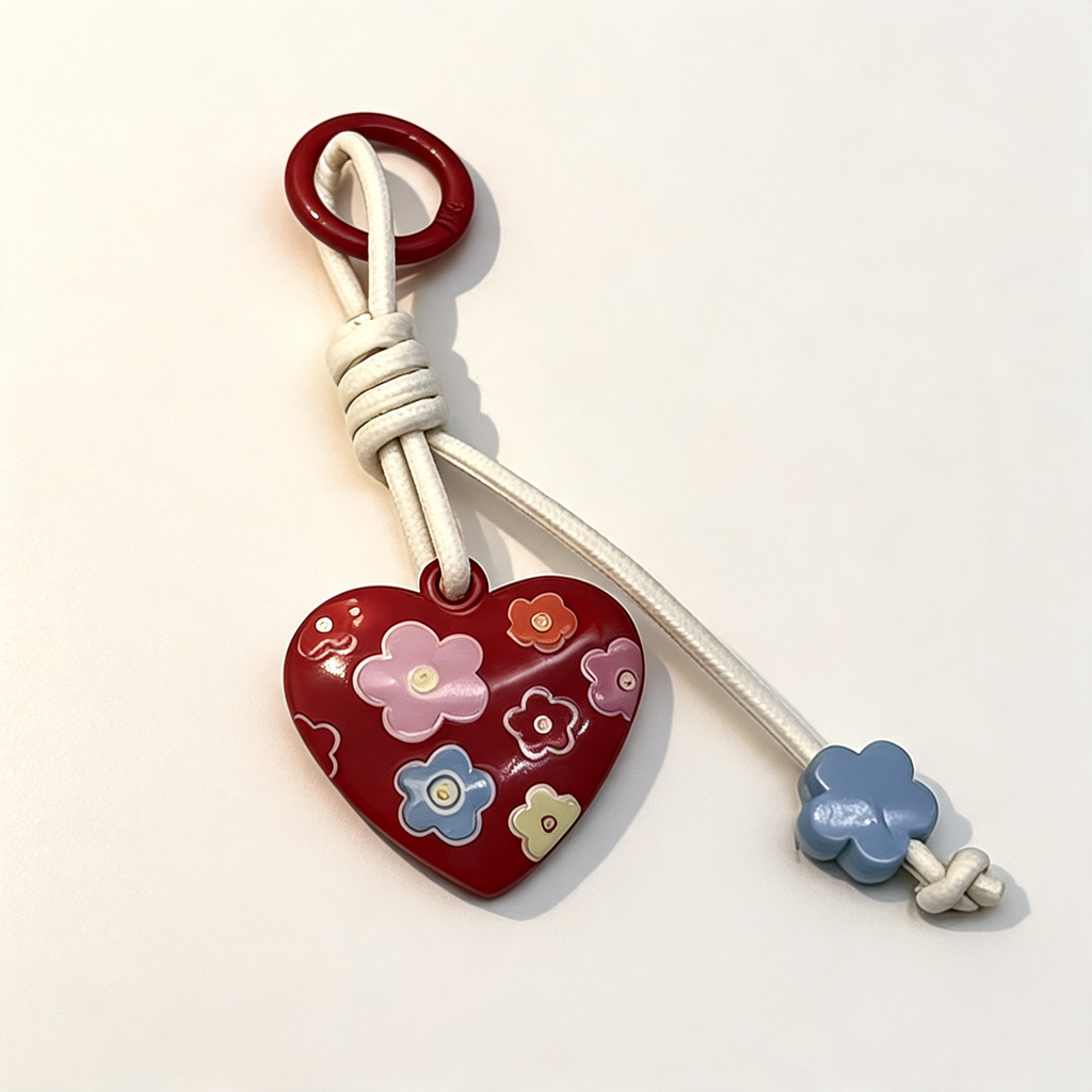 Braided Sweetheart Bag Charm — three-quarter product view | Mak&Malva gallery 1-3