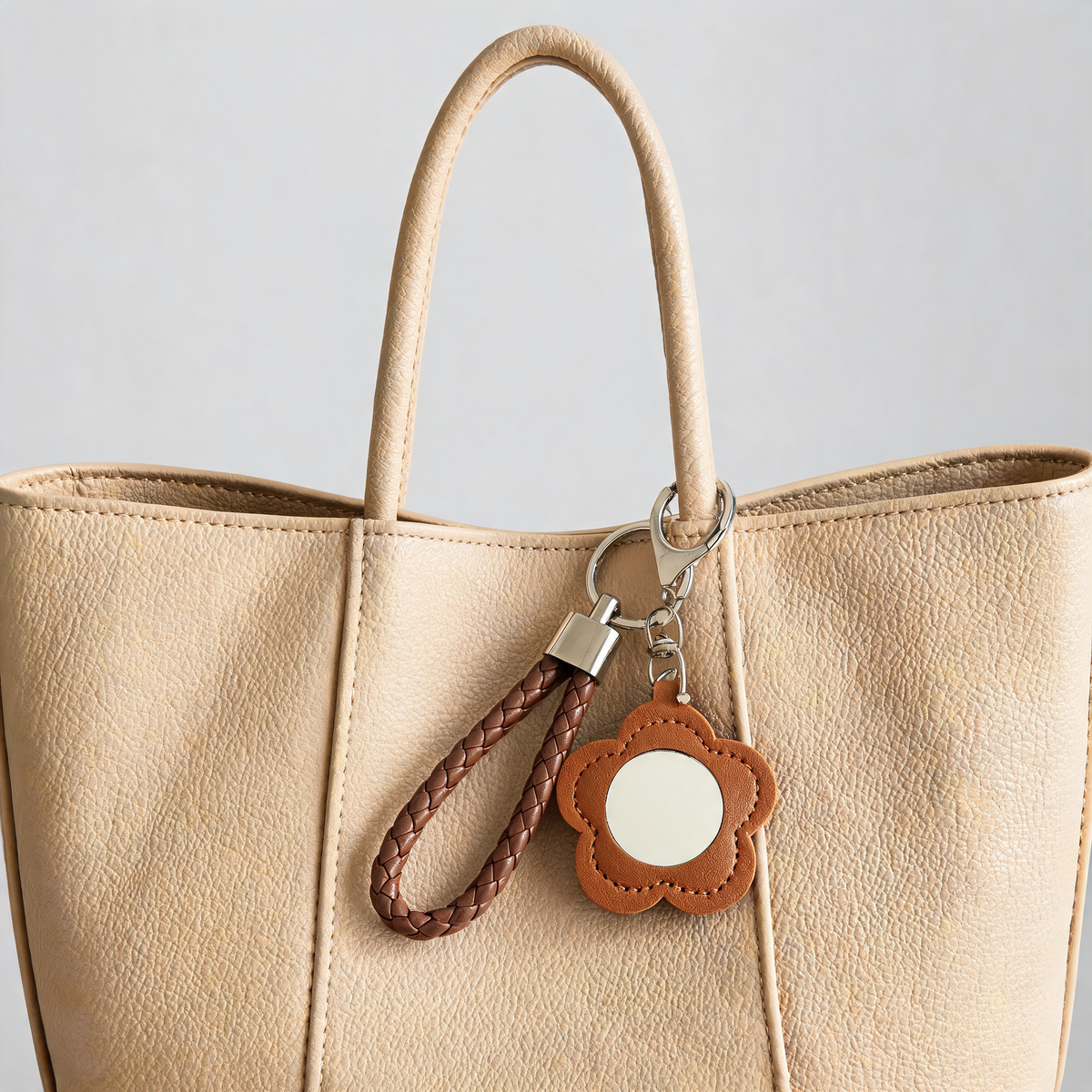 Petal Mirror Bag Charm — lifestyle styling | Mak&Malva gallery 1-3