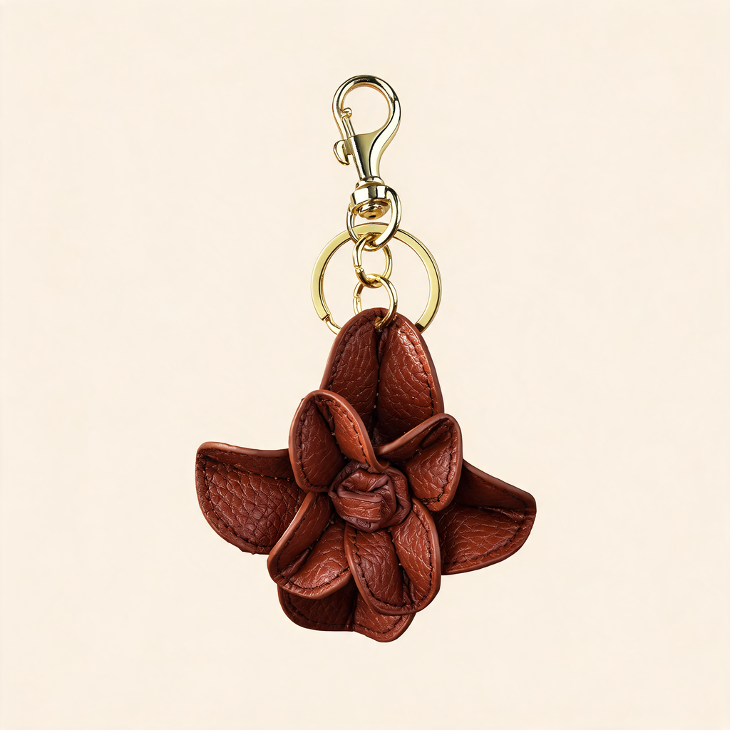Layered Petal Bag Charm — three-quarter product view | Mak&Malva gallery 1-3