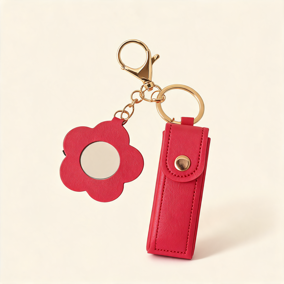 Petal Lipstick Holder Bag Charm — front product view | Mak&Malva gallery 1-3