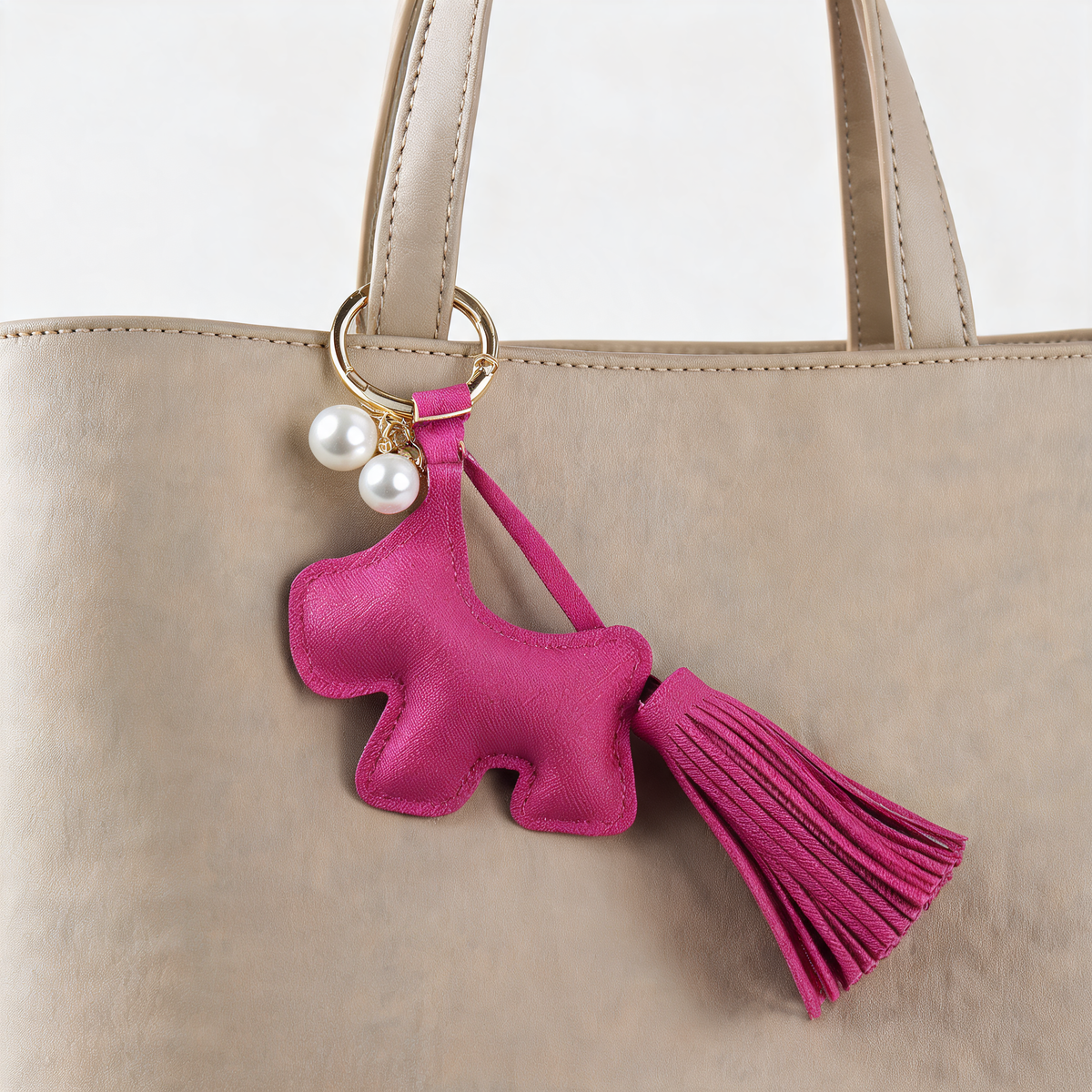 Little Dog Tassel Bag Charm — lifestyle styling | Mak&Malva gallery 1-3