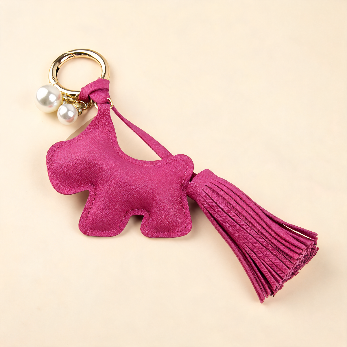 Little Dog Tassel Bag Charm — three-quarter product view | Mak&Malva gallery 1-3