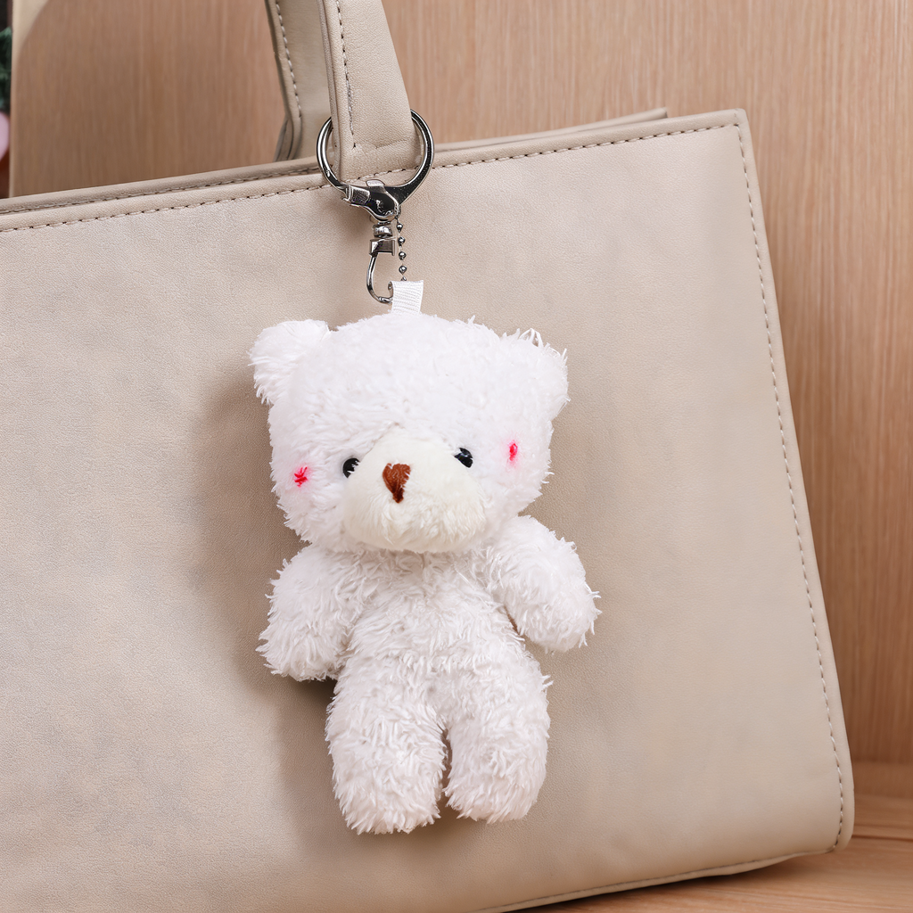 Blush Teddy Bag Charm — lifestyle styling | Mak&Malva gallery 1-3