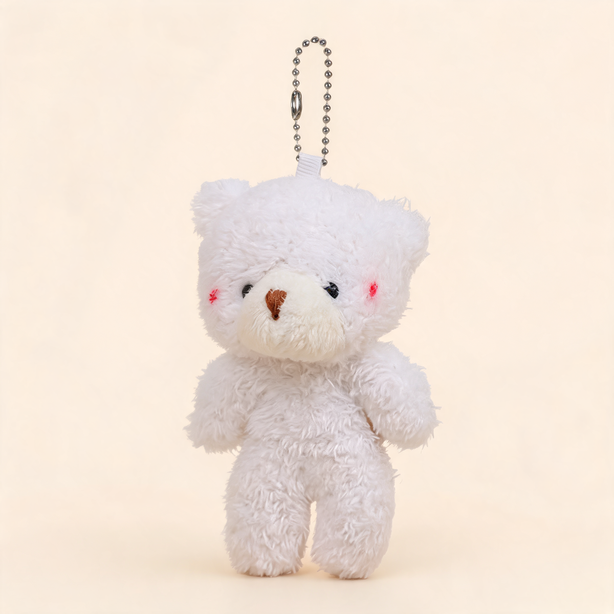 Blush Teddy Bag Charm — three-quarter product view | Mak&Malva gallery 1-3