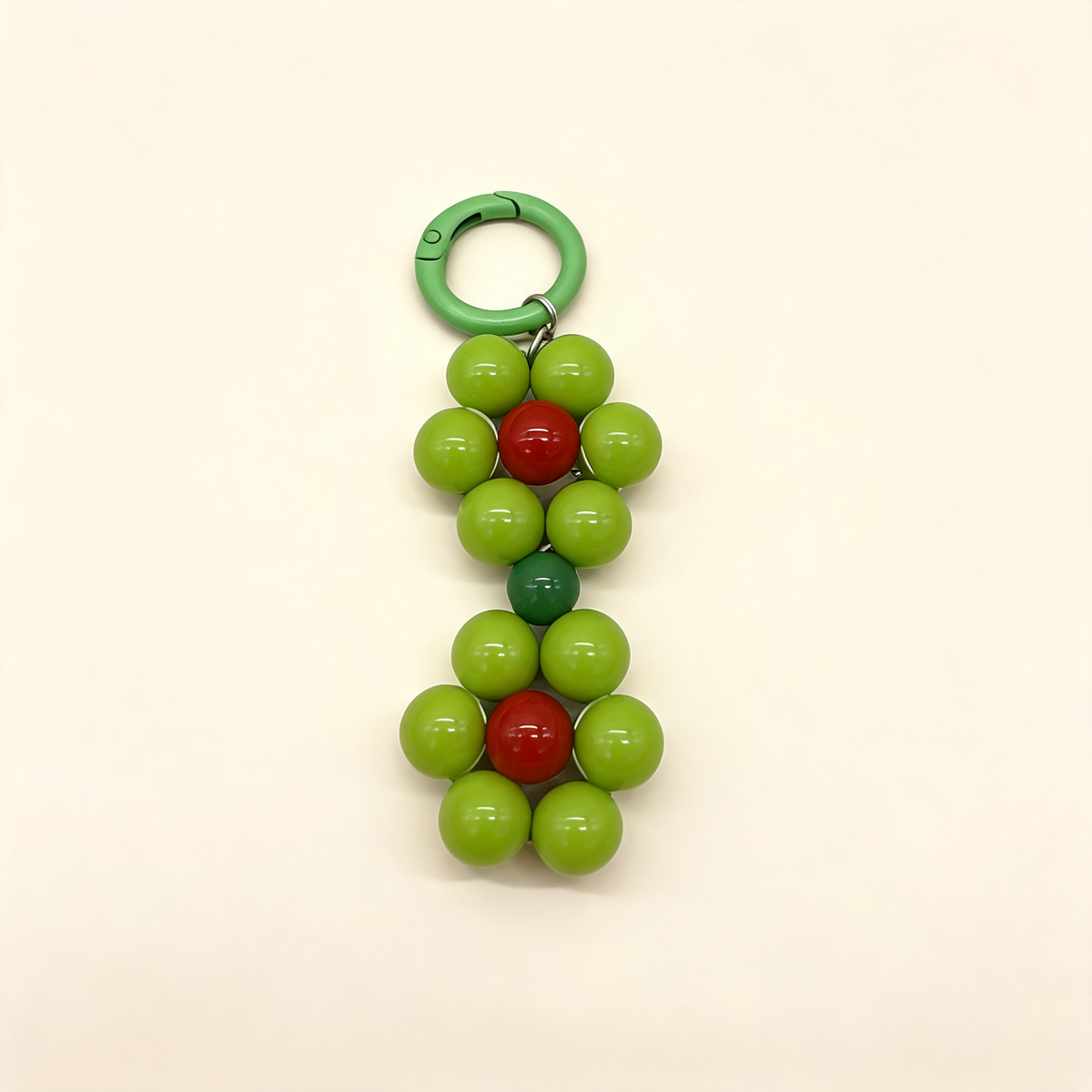 Beaded Daisy Loop Bag Charm — three-quarter product view | Mak&Malva gallery 1-3