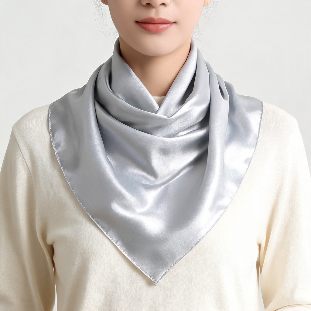 Soft Sheen Square Scarf 90 — lifestyle styling | Mak&Malva gallery 1-3