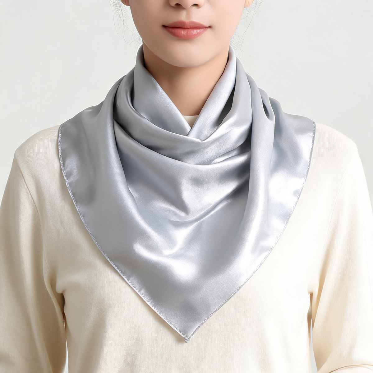 Soft Sheen Square Scarf 90 — lifestyle styling | Mak&Malva gallery 1-3