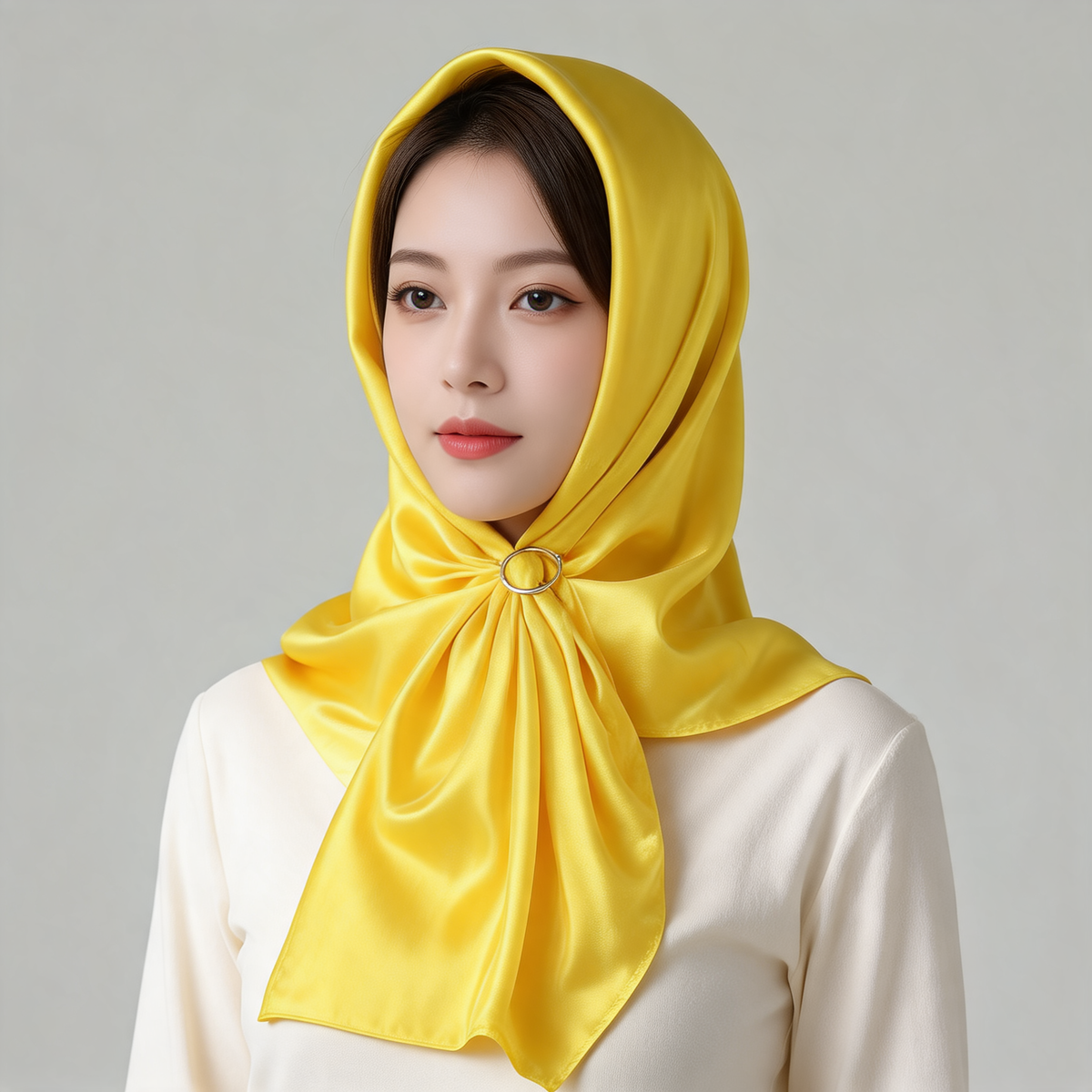 Lustre Square Scarf 90 — lifestyle styling | Mak&Malva gallery 1-3