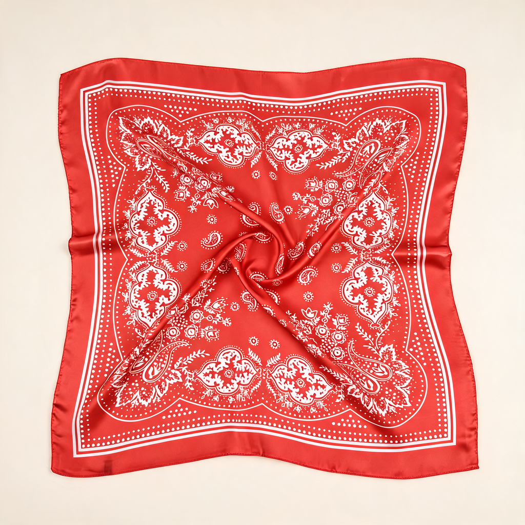 Classic Paisley Square Scarf — three-quarter product view | Mak&Malva gallery 1-3