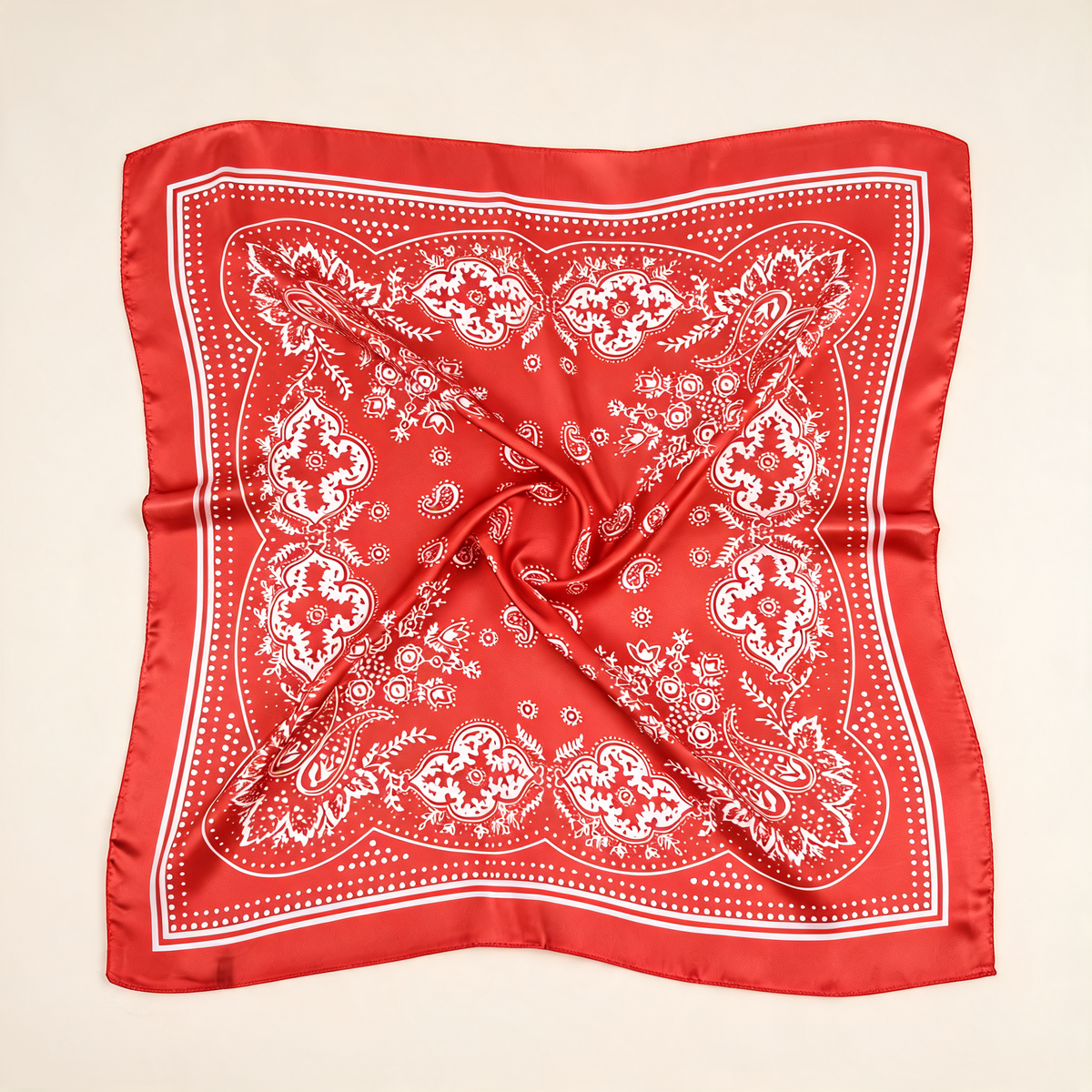 Classic Paisley Square Scarf — three-quarter product view | Mak&Malva gallery 1-3