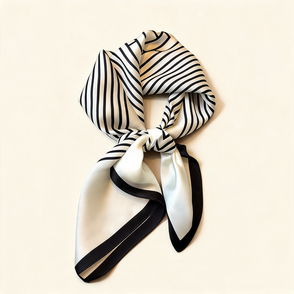 Clean Stripe Square Scarf — front product view | Mak&Malva gallery 1-3