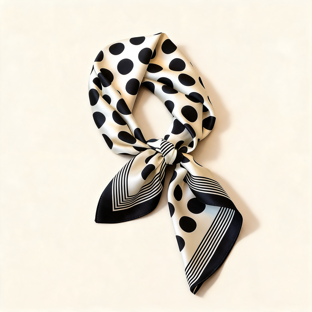 Monochrome Dot Square Scarf — front product view | Mak&Malva gallery 1-3