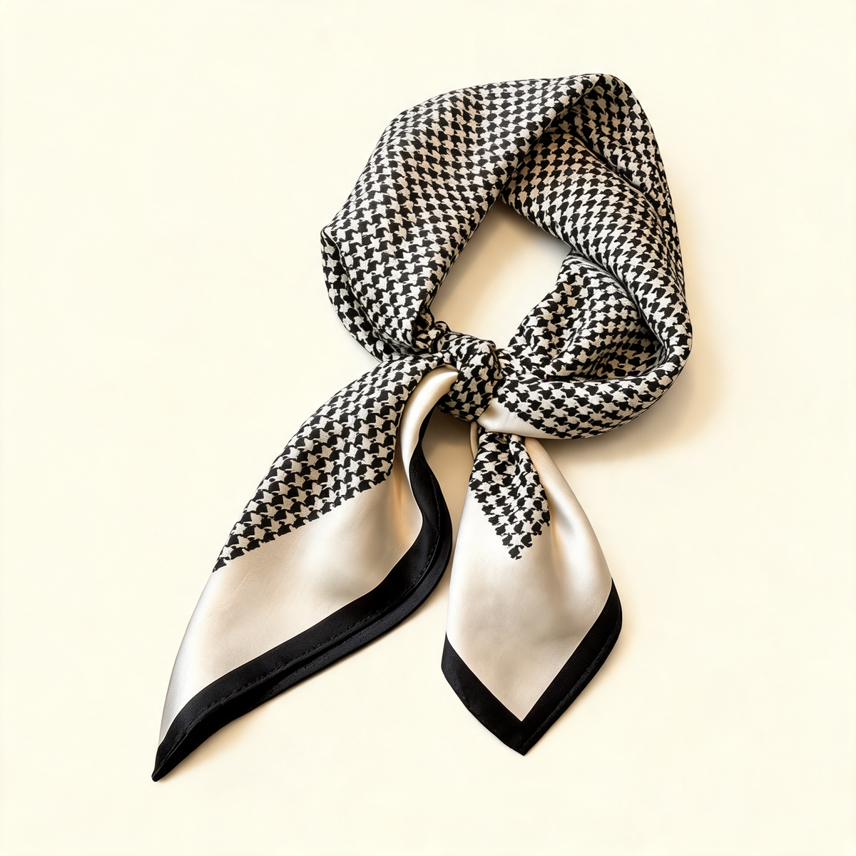 Houndstooth Square Scarf — three-quarter product view | Mak&Malva gallery 1-3