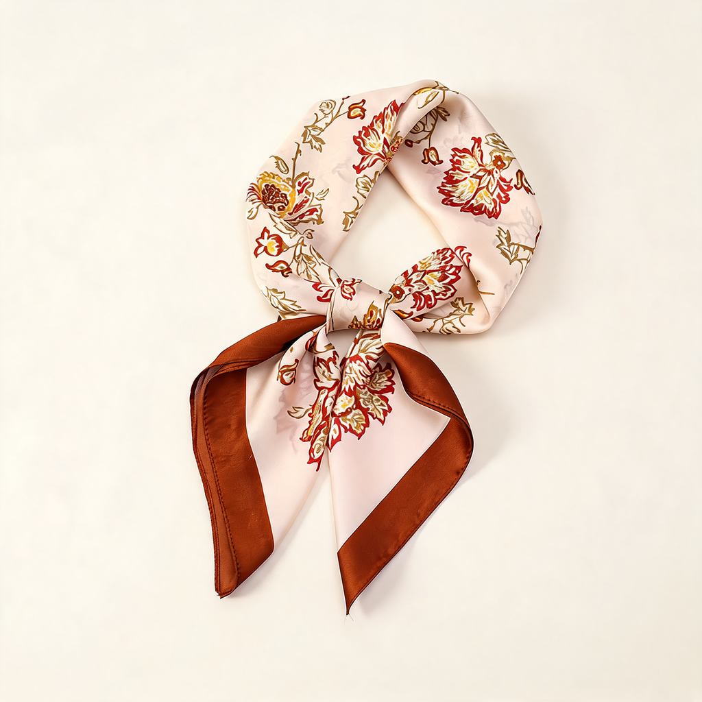 Petite Floral Square Scarf — front product view | Mak&Malva gallery 1-3
