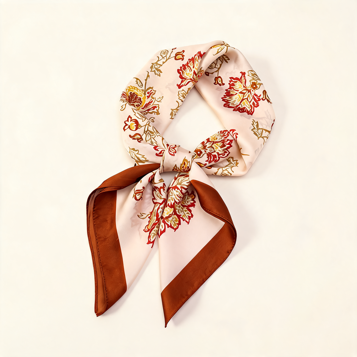 Petite Floral Square Scarf — three-quarter product view | Mak&Malva gallery 1-3