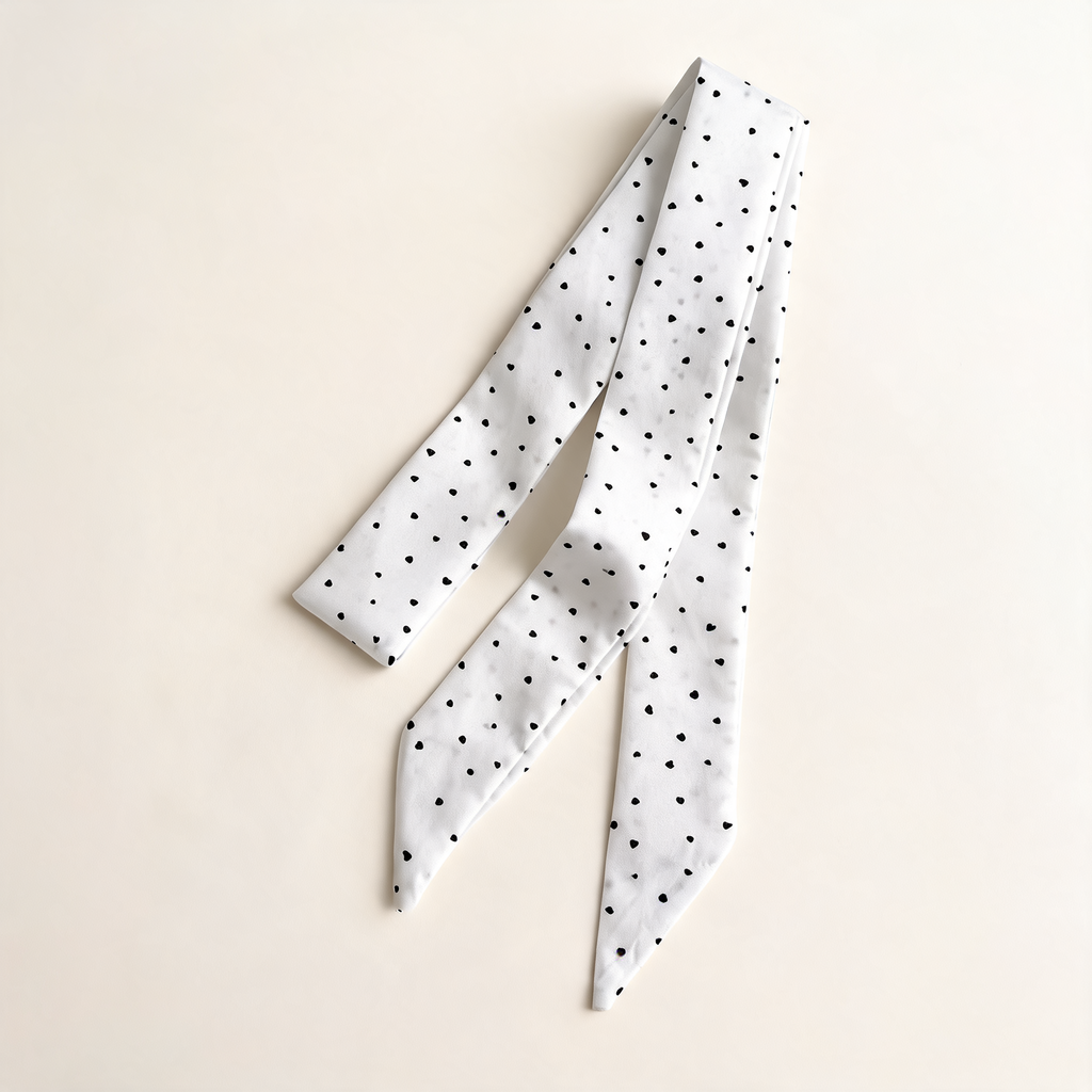 Polka Dot Ribbon Scarf — front product view | Mak&Malva gallery 1-3