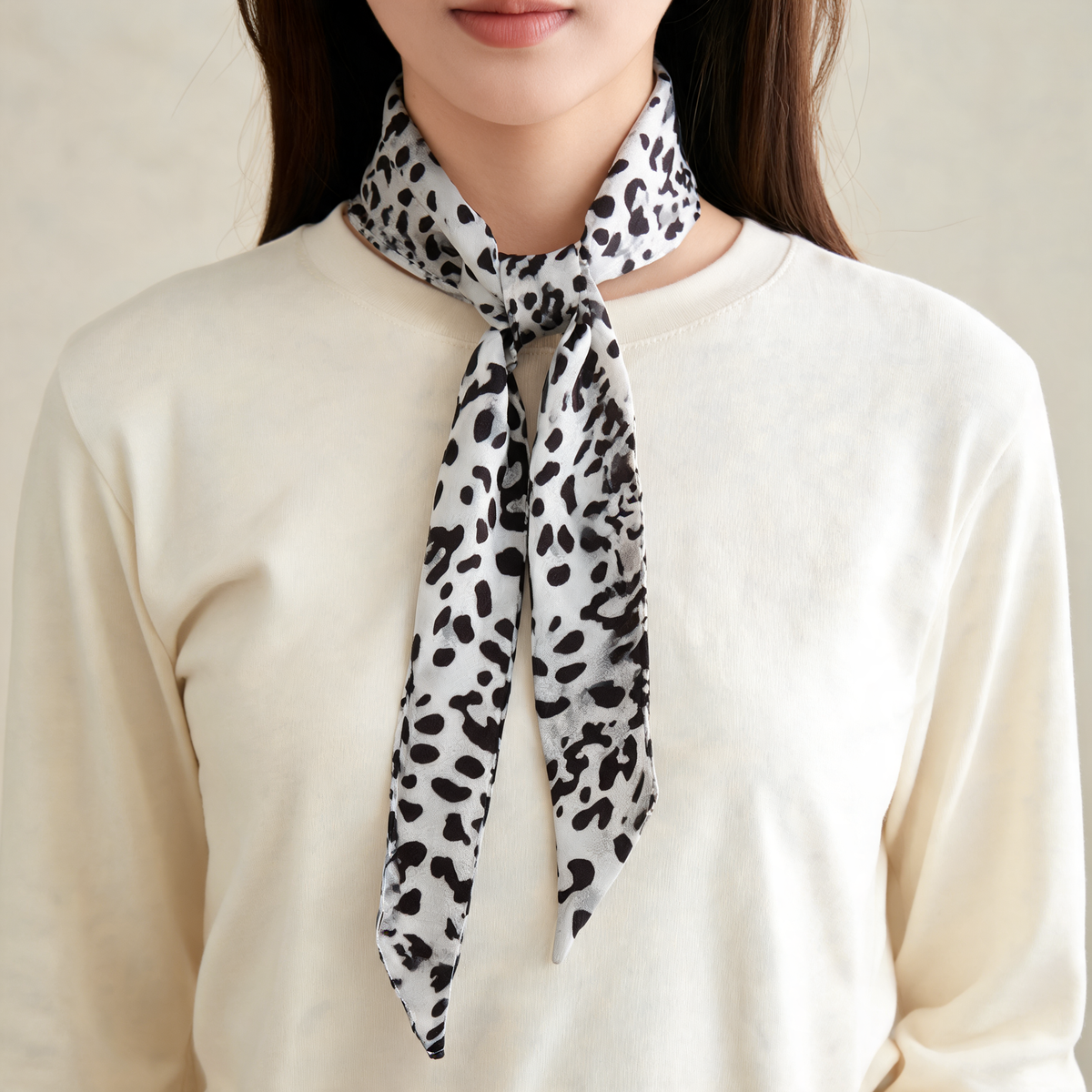 Leopard Ribbon Scarf — lifestyle styling | Mak&Malva gallery 1-3