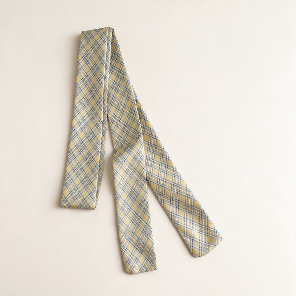 Check Ribbon Scarf — three-quarter product view | Mak&Malva gallery 1-3