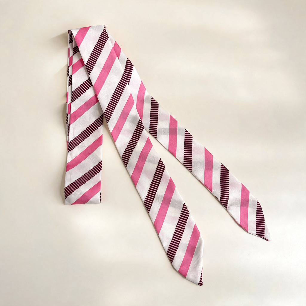 Stripe Ribbon Scarf — three-quarter product view | Mak&Malva gallery 1-3