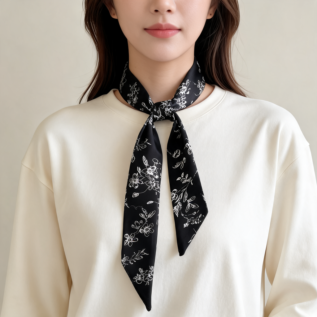 Botanical Ribbon Scarf — lifestyle styling | Mak&Malva gallery 1-3