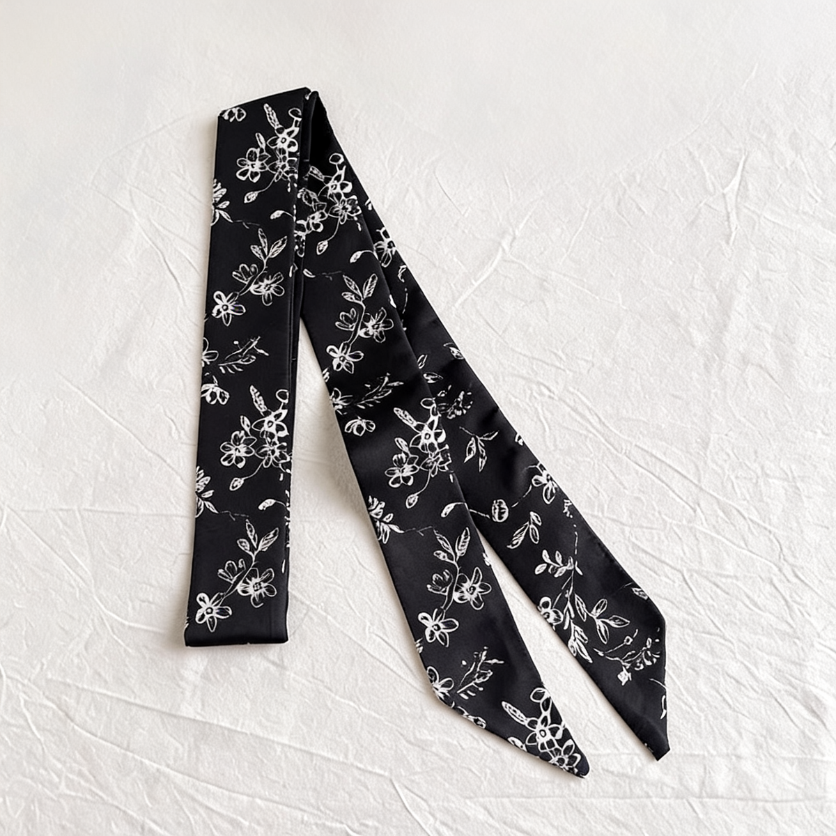 Botanical Ribbon Scarf — three-quarter product view | Mak&Malva gallery 1-3