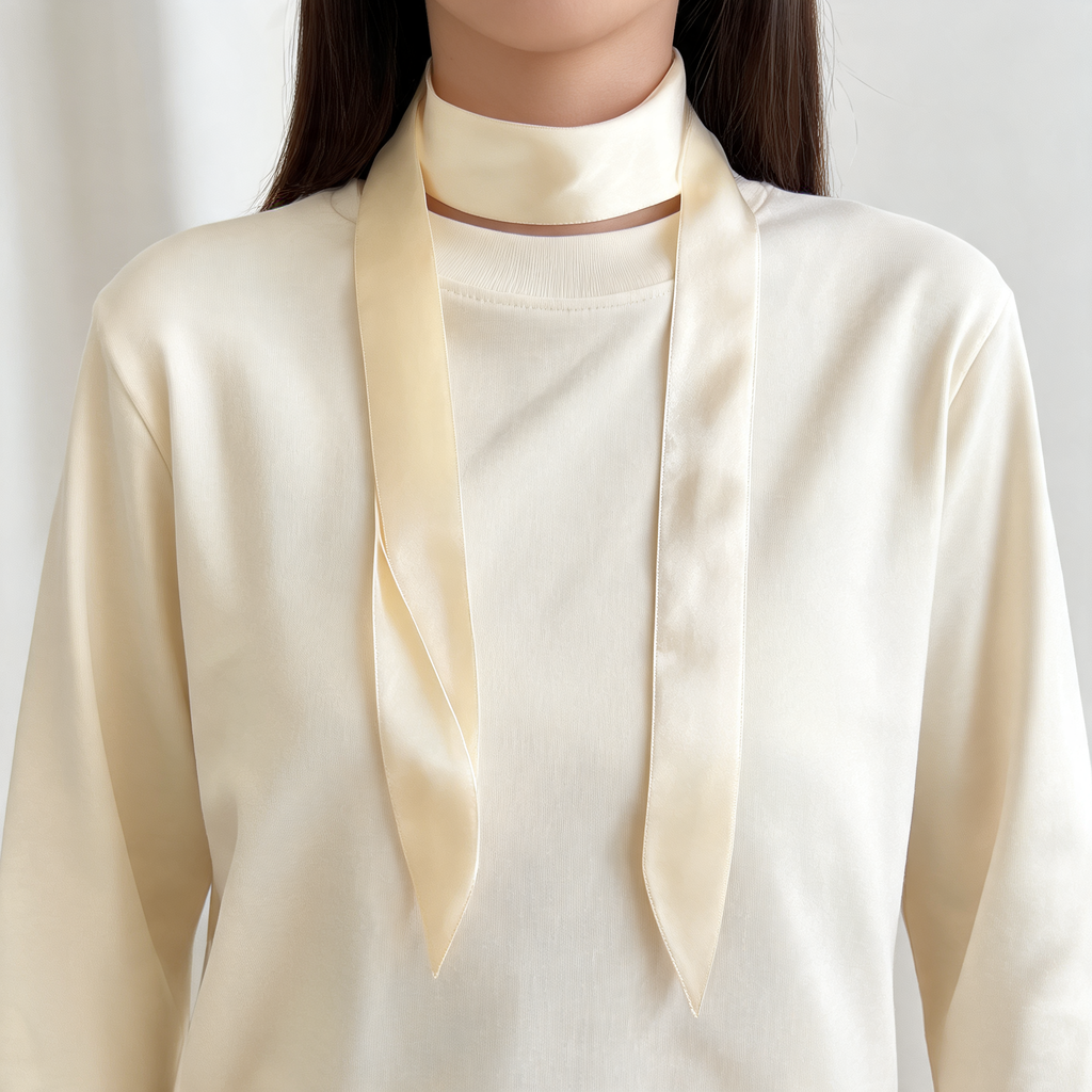 Long Colour Ribbon Scarf — lifestyle styling | Mak&Malva gallery 1-3