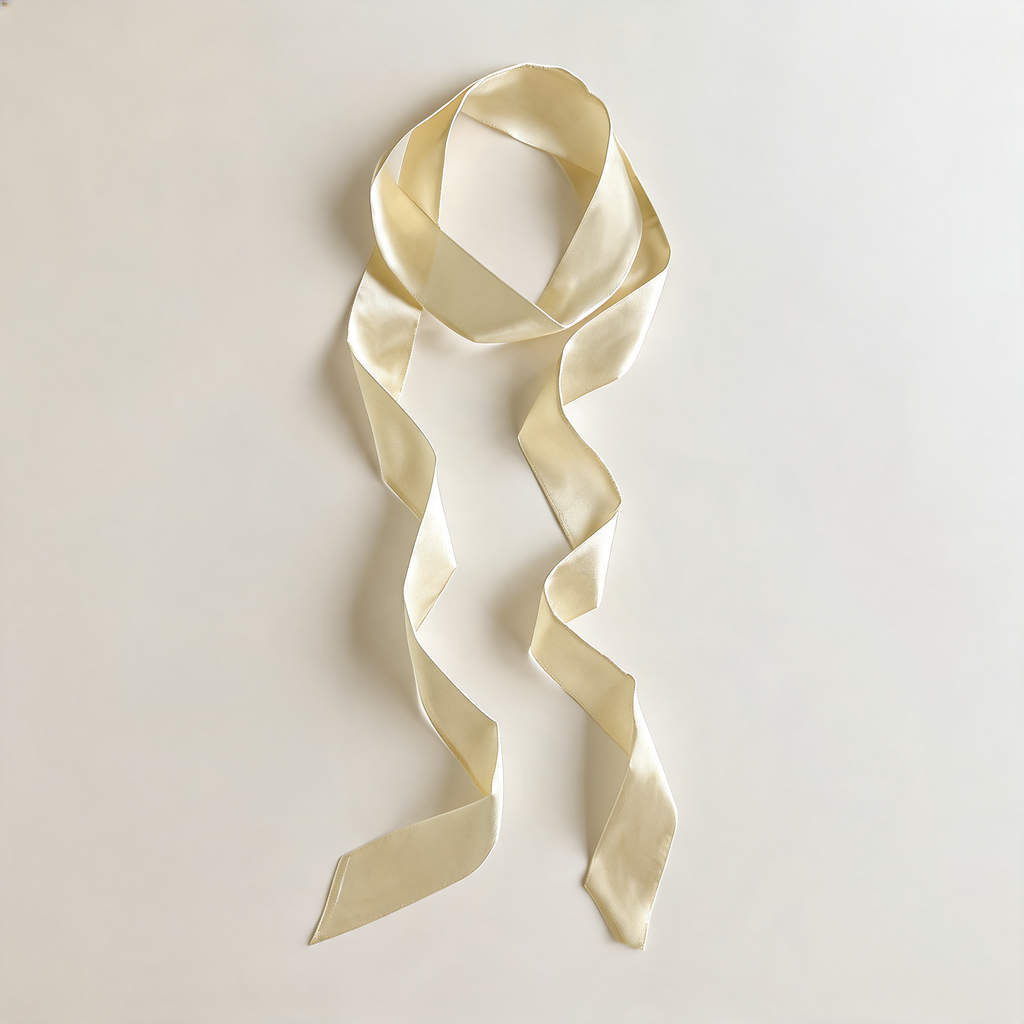 Long Colour Ribbon Scarf — three-quarter product view | Mak&Malva gallery 1-3