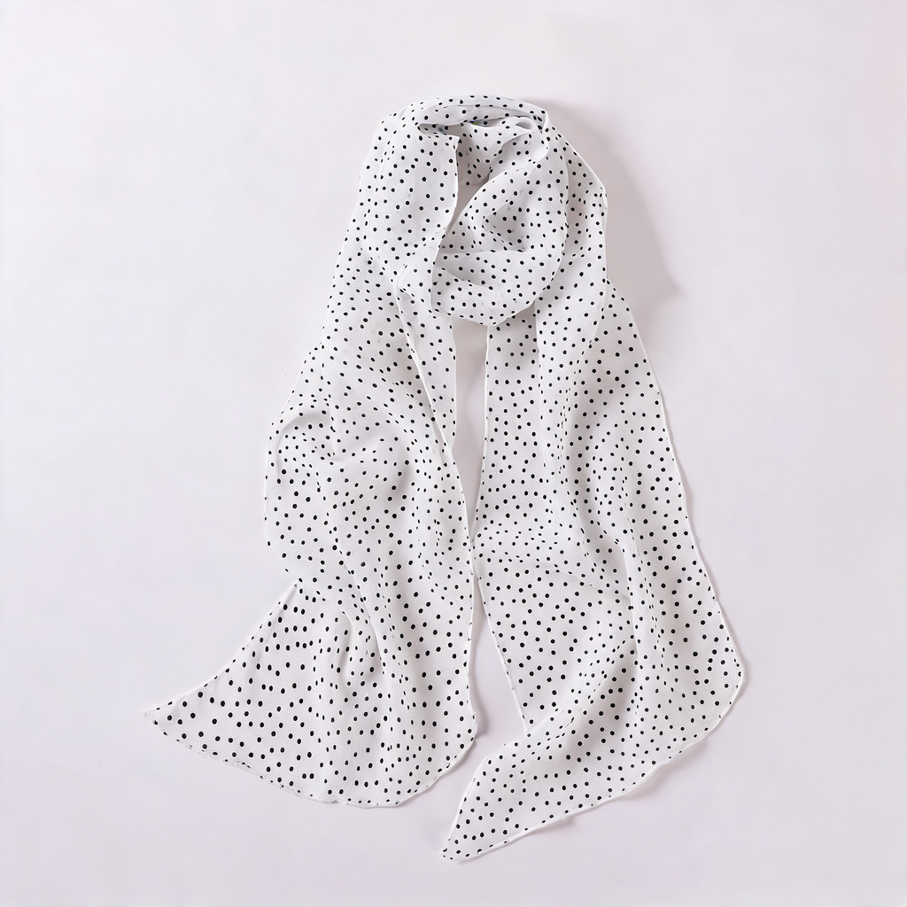 Long Polka Dot Scarf — front product view | Mak&Malva gallery 1-3