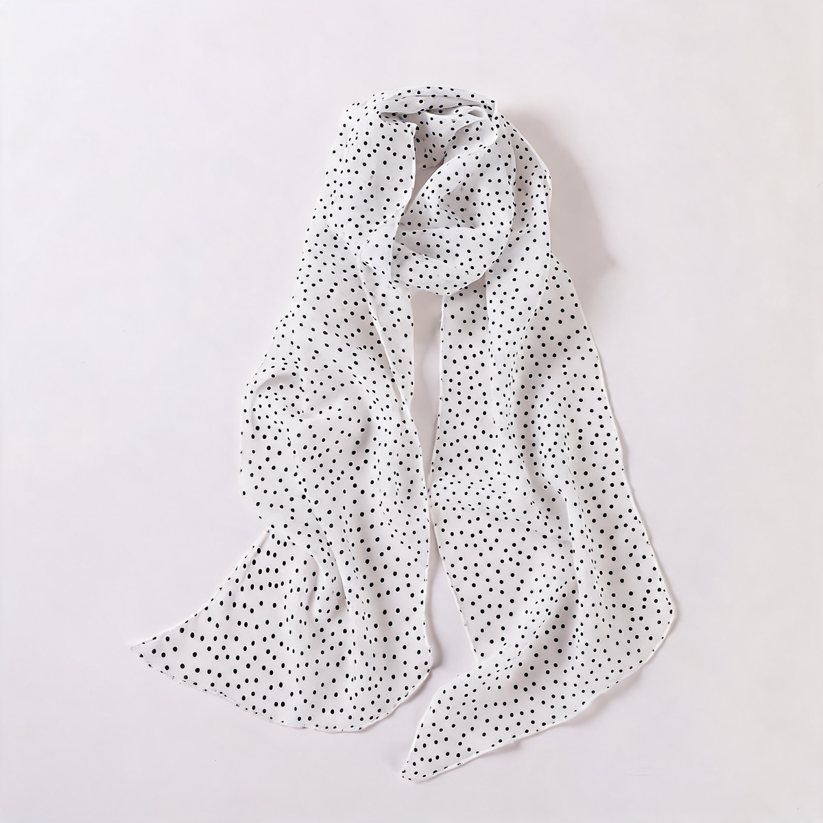 Long Polka Dot Scarf — three-quarter product view | Mak&Malva gallery 1-3